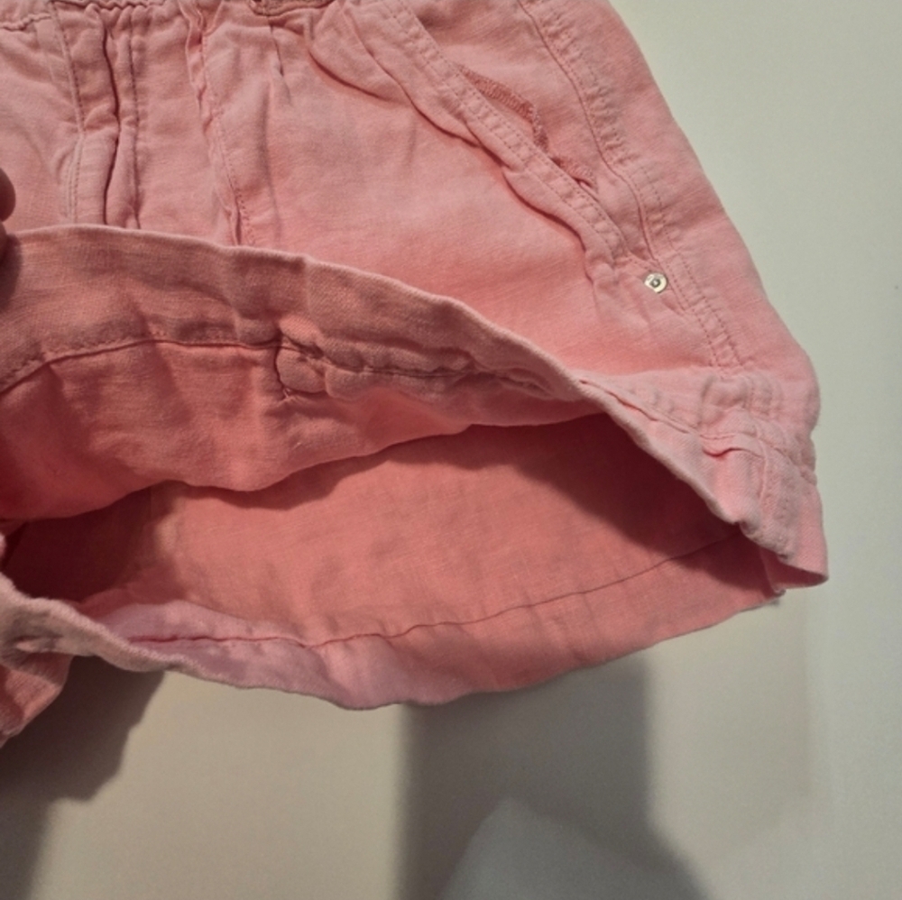 DL1961 Pink Marie Shorts In Pink Linen Chino Size M - Picture 4 of 10